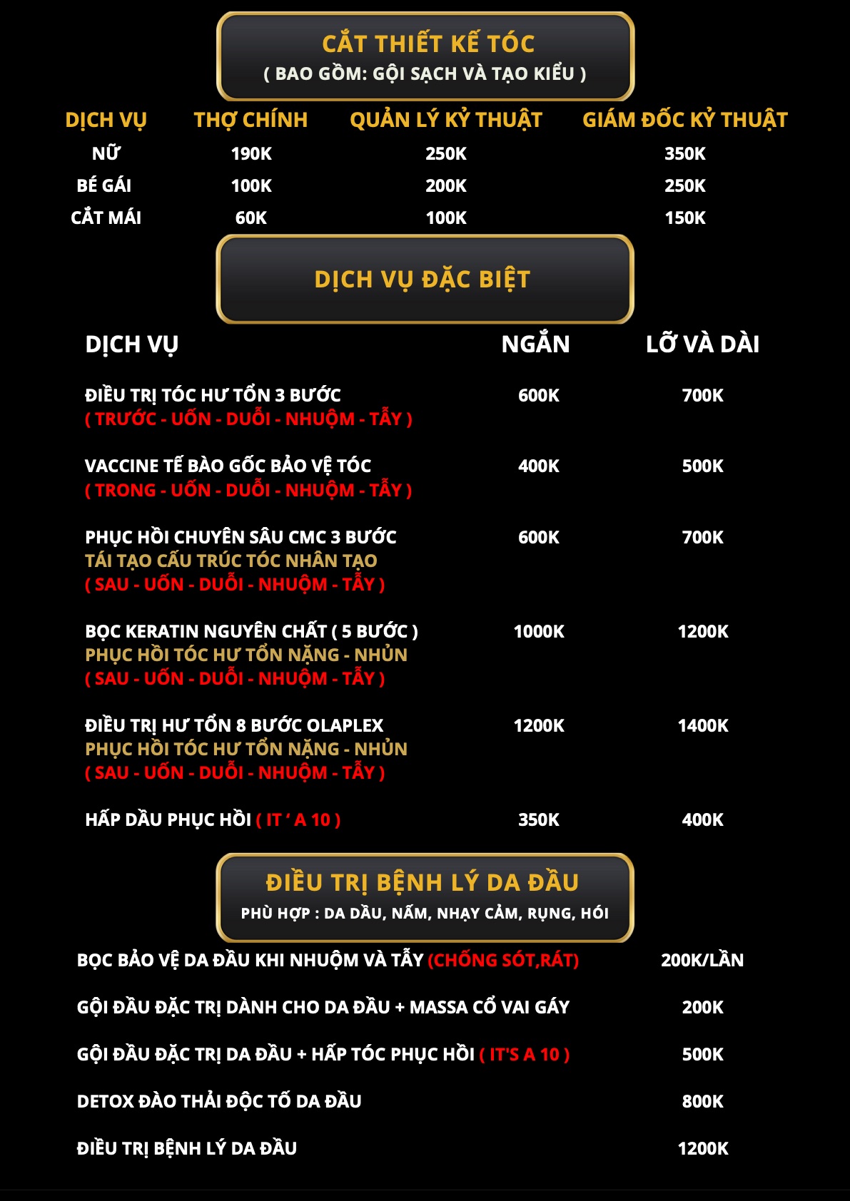 Bảng giá A Vòong Hair Salon — trang 5