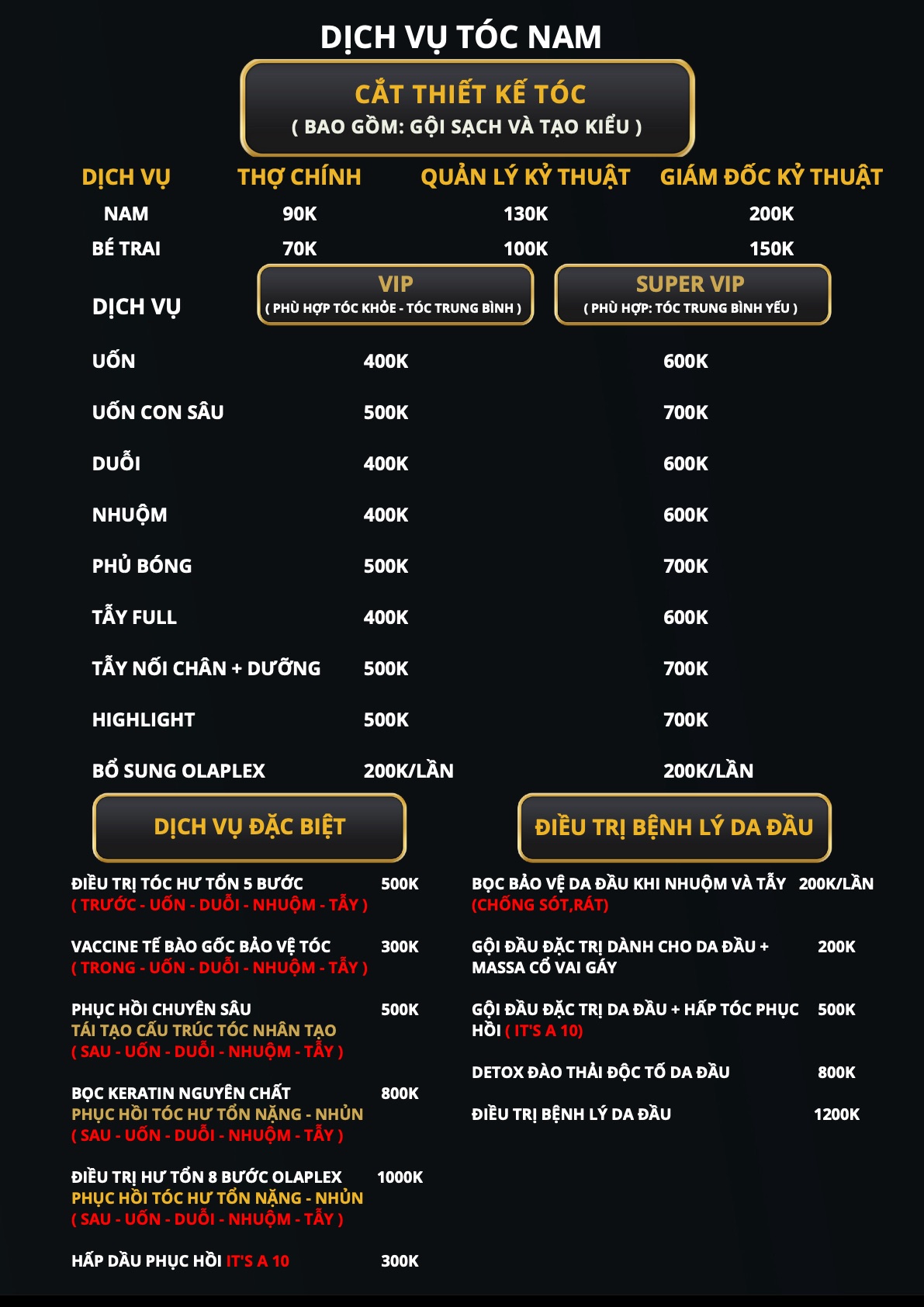 Bảng giá A Vòong Hair Salon — trang 6
