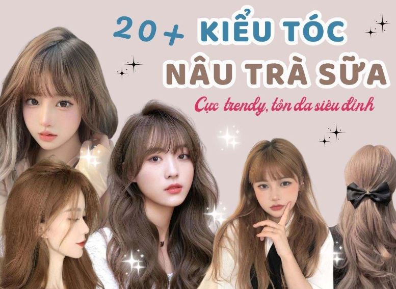 Màu nâu trà sữa màu tóc nhuộm sáng da 