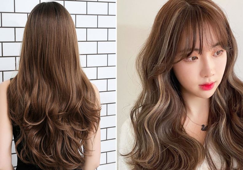 tóc uốn xoăn màu nâu lạnh