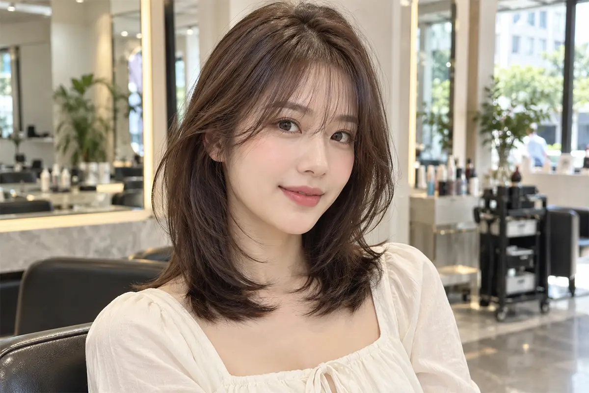3. Tóc layer ngang vai mái thưa
