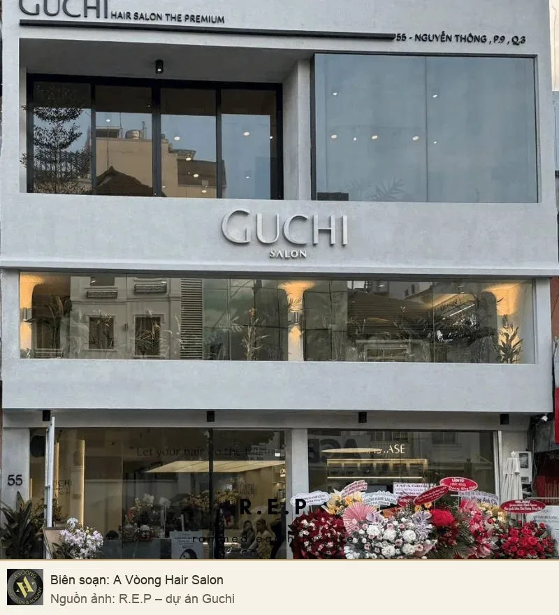 Mặt tiền Guchi Hair Salon tại 55 Nguyễn Thông