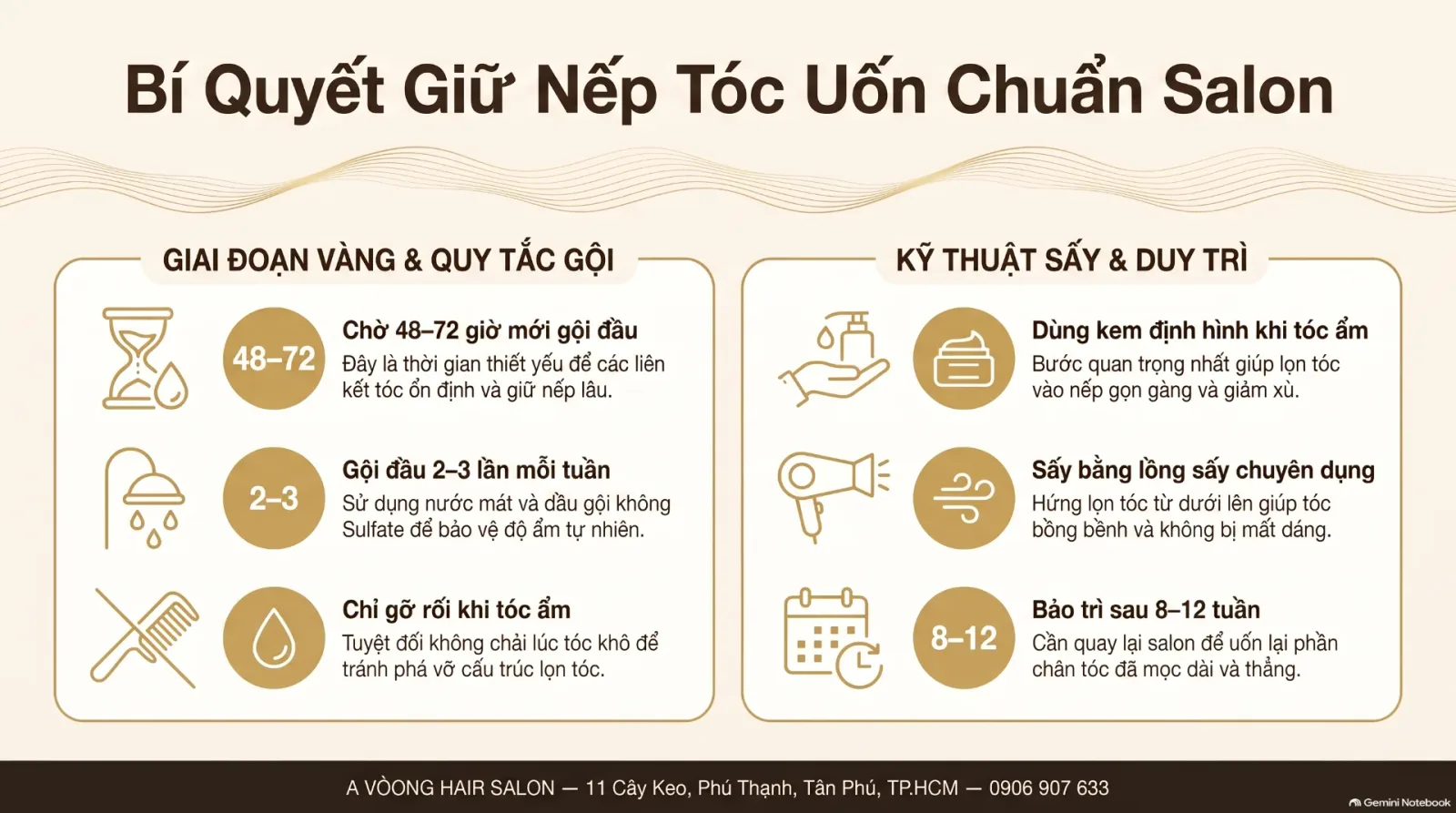 Chăm sóc tóc uốn tại nhà: giữ lọn bồng, không xù rối