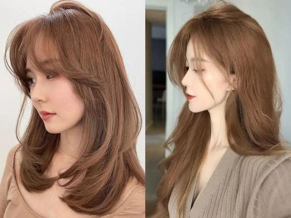 Tóc nhuộm màu nâu hạt dẻ