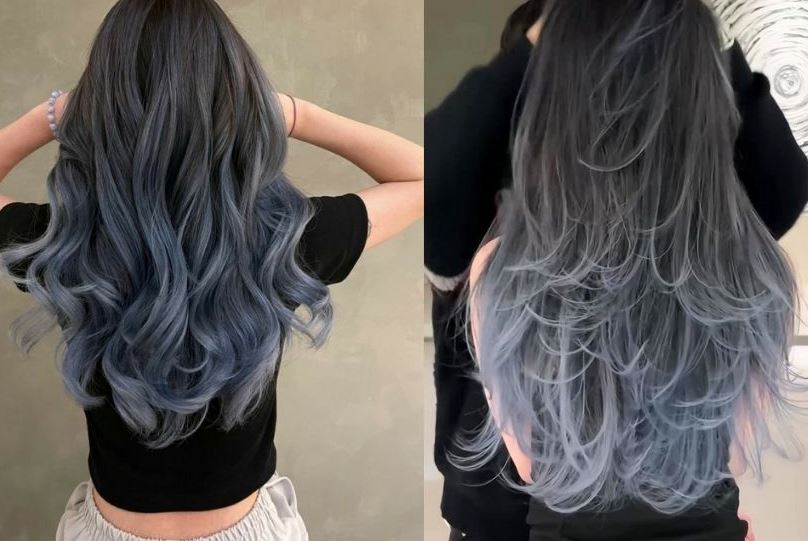 xanh than ombre bạc